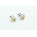 925 Sterling Silver women's Studs Earring Natural Golden topaz Zircon Stone